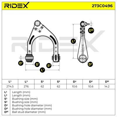 Control Arm RIDEX 273C0496 273C0496 - photo 5