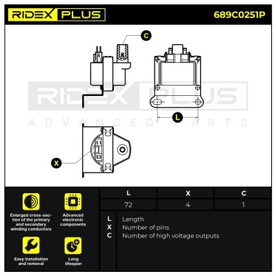 Ignition Coil RIDEX 689C0251P 689C0251P - photo 3