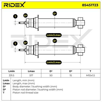 Shock Absorber RIDEX 854S1723 854S1723 - photo 4