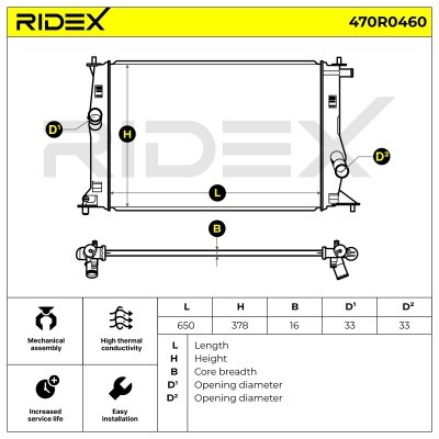 Radiator, Engine Cooling RIDEX 470R0460 470R0460 - photo 5