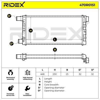 Radiator, Engine Cooling RIDEX 470R0151 470R0151 - photo 4