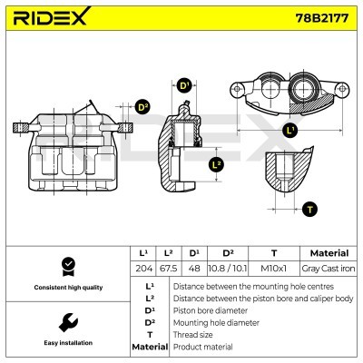 Brake Caliper RIDEX 78B2177 78B2177 - photo 6