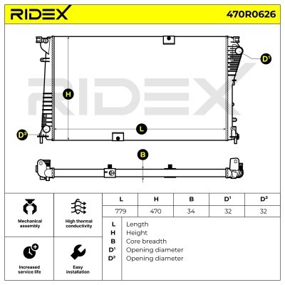 Radiator, Engine Cooling RIDEX 470R0626 470R0626 - photo 5