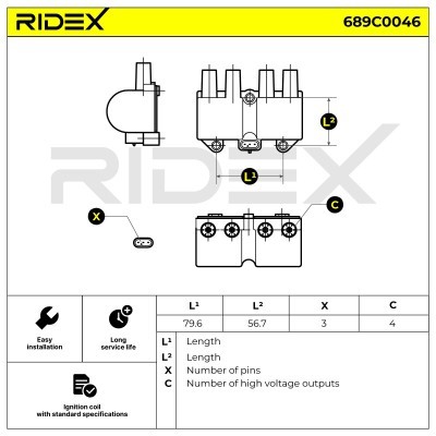 Ignition Coil RIDEX 689C0046 689C0046 - photo 6