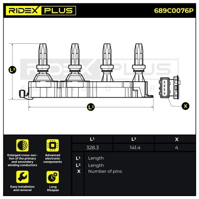 Ignition Coil RIDEX 689C0076P 689C0076P - photo 3