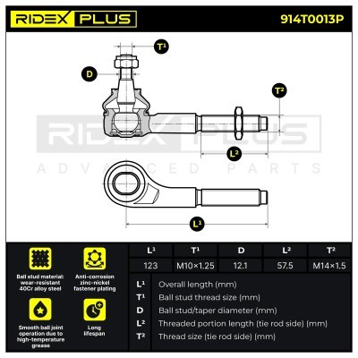 Tie Rod End RIDEX 914T0013P 914T0013P - photo 6