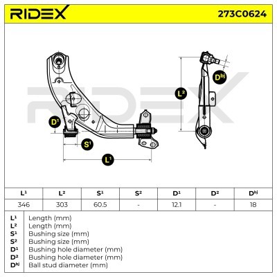 Control Arm RIDEX 273C0624 273C0624 - photo 5