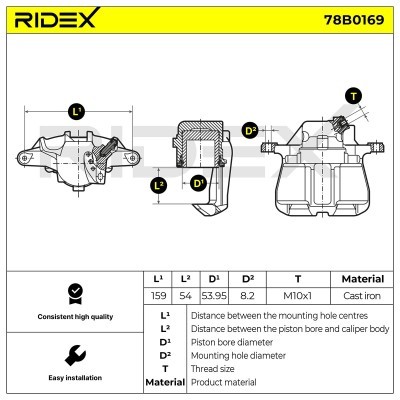 Brake Caliper RIDEX 78B0169 78B0169 - photo 4