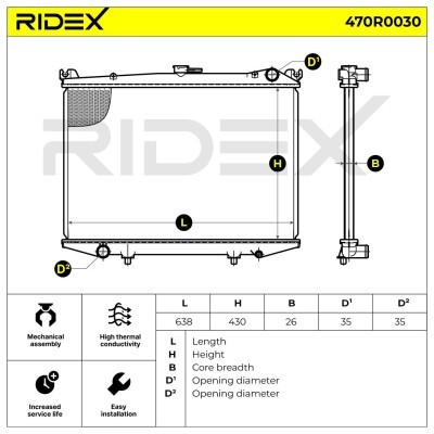 Radiator, Engine Cooling RIDEX 470R0030 470R0030 - photo 7