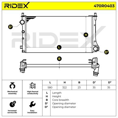 Radiator, Engine Cooling RIDEX 470R0403 470R0403 - photo 7