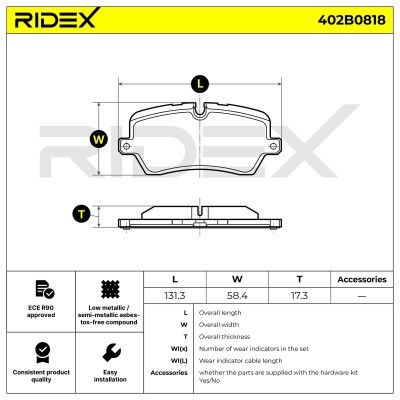 Brake Pads Set RIDEX 402B0818 402B0818 - photo 4