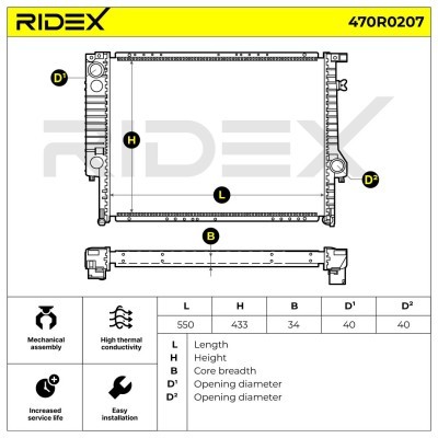 Radiator, Engine Cooling RIDEX 470R0207 470R0207 - photo 6