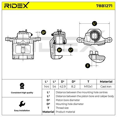 Brake Caliper RIDEX 78B1271 78B1271 - photo 5