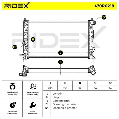 Radiator, Engine Cooling RIDEX 470R0218 470R0218 - photo 4