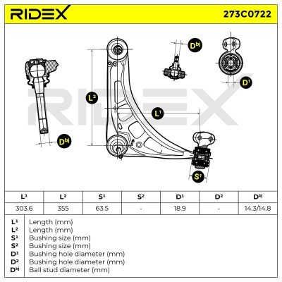 Control Arm RIDEX 273C0722 273C0722 - photo 8