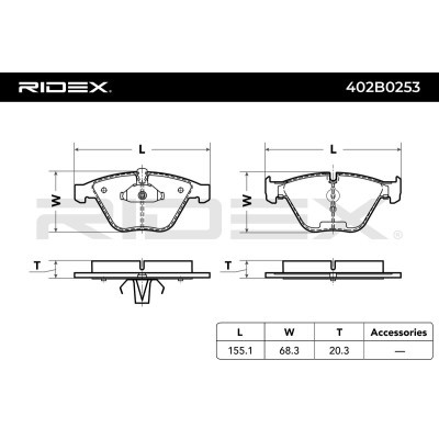 Brake Pads Set RIDEX 402B0253 402B0253 - photo 3