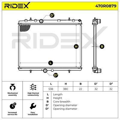 Radiator, Engine Cooling RIDEX 470R0879 470R0879 - photo 4