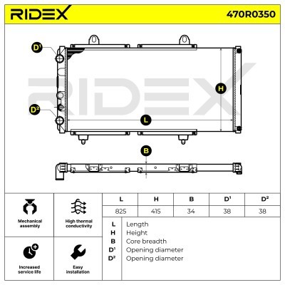 Radiator, Engine Cooling RIDEX 470R0350 470R0350 - photo 5