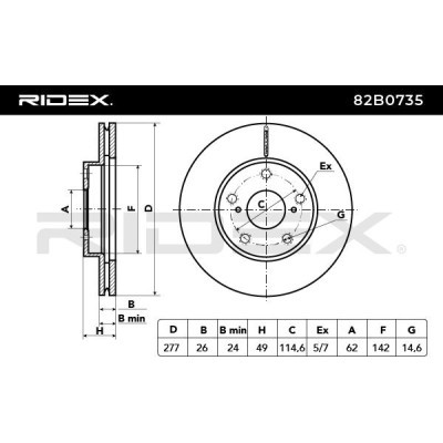 Brake Disc RIDEX 82B0735 82B0735 - photo 3