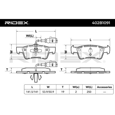 Brake Pads Set RIDEX 402B1091 402B1091 - photo 4