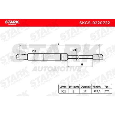 Gas Spring, boot-/cargo area Stark SKGS-0220722 SKGS-0220722 - photo 5