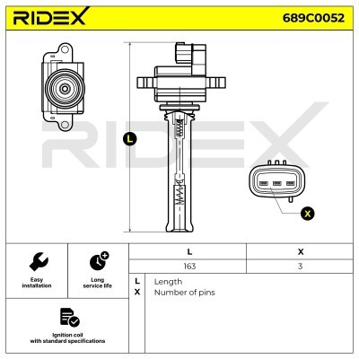 Ignition Coil RIDEX 689C0052 689C0052 - photo 2