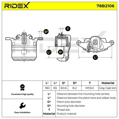 Brake Caliper RIDEX 78B2106 78B2106 - photo 6