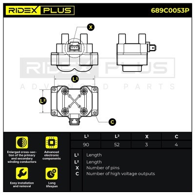 Ignition Coil RIDEX 689C0053P 689C0053P - photo 12