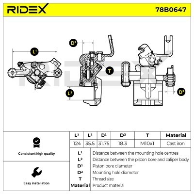 Brake Caliper RIDEX 78B0647 78B0647 - photo 6