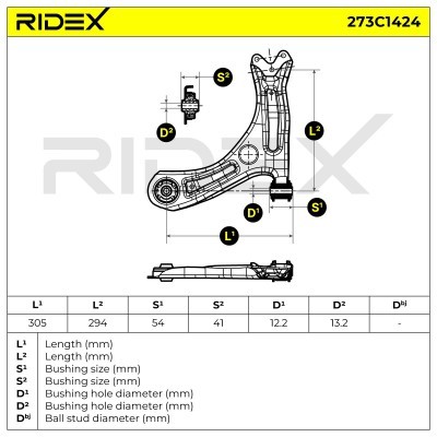 Control Arm RIDEX 273C1424 273C1424 - photo 5