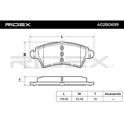 Brake Pads Set RIDEX 402B0699 402B0699 - photo 3