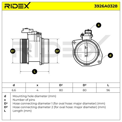 Air Mass Sensor RIDEX 3926A0328 3926A0328 - photo 6