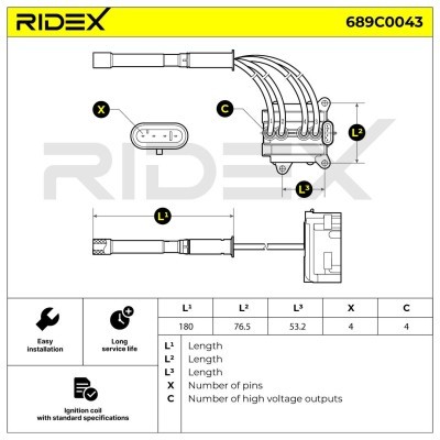 Ignition Coil RIDEX 689C0043 689C0043 - photo 6