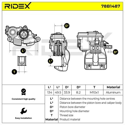 Brake Caliper RIDEX 78B1487 78B1487 - photo 8