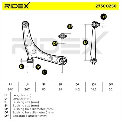 Control Arm RIDEX 273C0250 273C0250 - photo 7