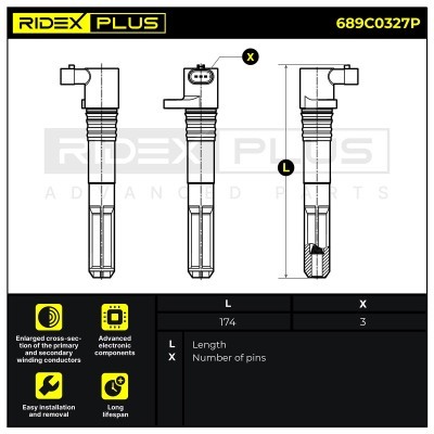 Ignition Coil RIDEX 689C0327P 689C0327P - photo 2