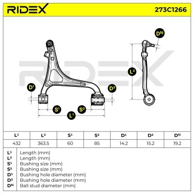 Control Arm RIDEX 273C1266 273C1266 - photo 5