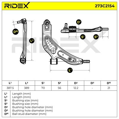 Control Arm RIDEX 273C2154 273C2154 - photo 7