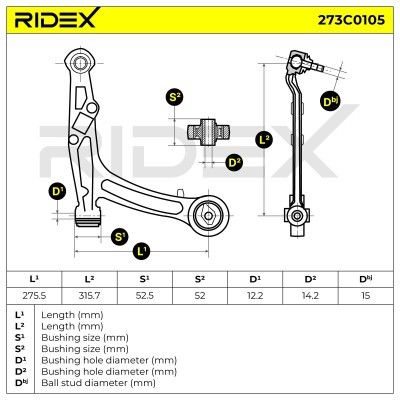Control Arm RIDEX 273C0105 273C0105 - photo 6