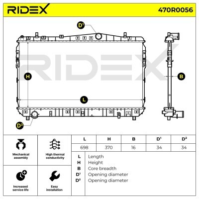 Radiator, Engine Cooling RIDEX 470R0056 470R0056 - photo 6