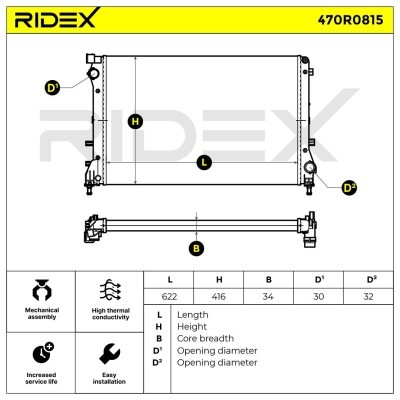 Radiator, Engine Cooling RIDEX 470R0815 470R0815 - photo 4