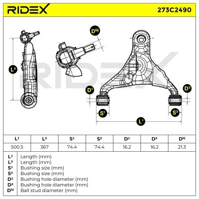 Control Arm RIDEX 273C2490 273C2490 - photo 8
