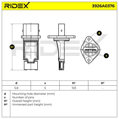 Air Mass Sensor RIDEX 3926A0376 3926A0376 - photo 6