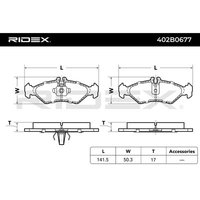 Brake Pads Set RIDEX 402B0677 402B0677 - photo 3