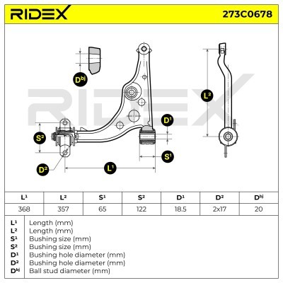 Control Arm RIDEX 273C0678 273C0678 - photo 5