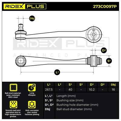 Control Arm RIDEX 273C0097P 273C0097P - photo 7