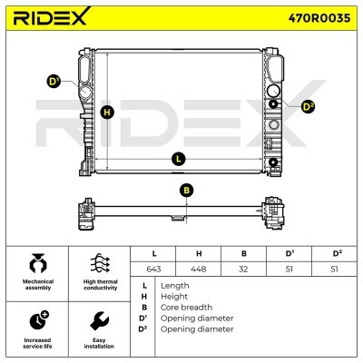 Radiator, Engine Cooling RIDEX 470R0035 470R0035 - photo 4