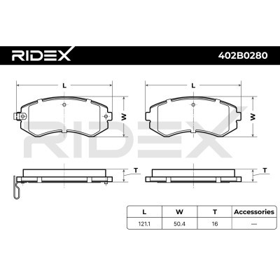 Brake Pads Set RIDEX 402B0280 402B0280 - photo 7
