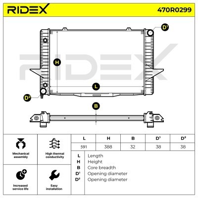 Radiator, Engine Cooling RIDEX 470R0299 470R0299 - photo 5