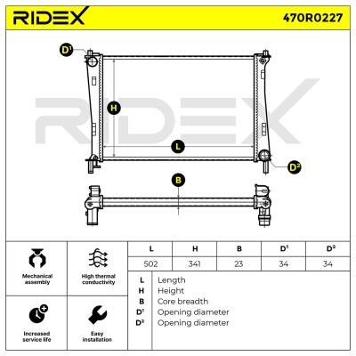 Radiator, Engine Cooling RIDEX 470R0227 470R0227 - photo 4